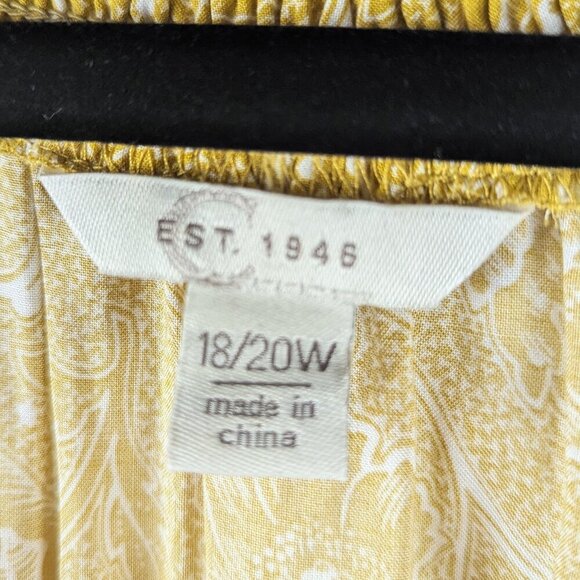 Cato Yellow Gold Ruffled Peasant Top 18/20W - Picture 3 of 7